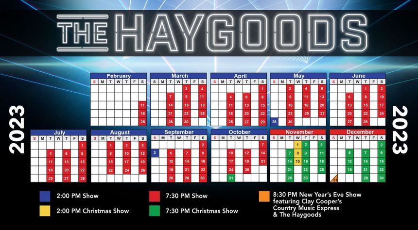 The Haygoods Christmas Show Schedule - 2023